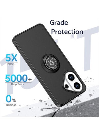 for vivo V60 Lite 5G Case, TPU + Hard PC Magnetic Ring Car Mount Stand Bumper Cover Full Portection Shockproof Phone Case for vivo V60 Lite 5G, Black - view 3